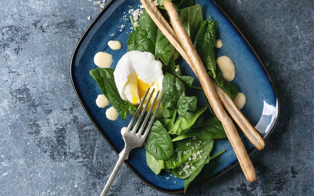 Poached Eggs with Wilted Spinach